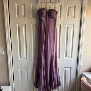 Giselle Elegant Strapless Purple Evening Gown